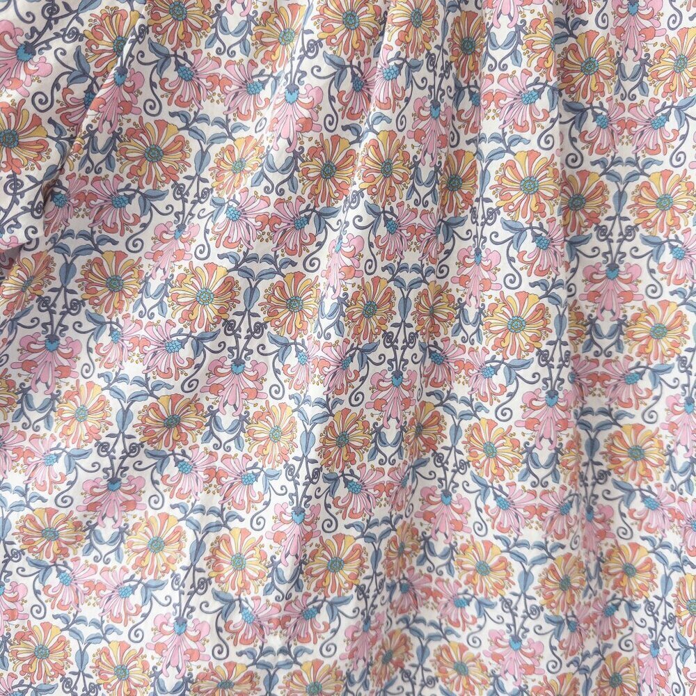 J. Crew x Liberty Honeysuckle Floral Ruffle Neckline Fluted Sleeve Top - Picture 6 of 10